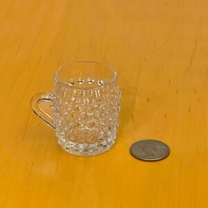 VINTAGE - HOBNAIL GLASS -  Clear Glass Mug